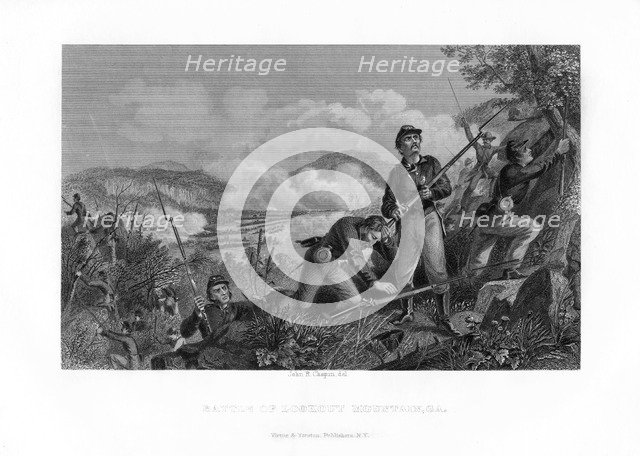 The Battle of Lookout Mountain, Tennessee, 24 November 1863 (1862-1867).Artist: John R Chapin