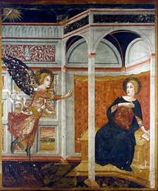 Annunciation to Mary', detail of the Paintings in the Chapel of St. Michael of the Monastery of P…