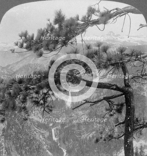 Nevada Falls, Vernal Falls and Liberty Cap, Yosemite Valley, California, USA, 1902. Artist: Underwood & Underwood