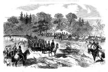 Her Majesty inspecting the Aldershott Division at Frimley, 1858. Creator: Unknown.