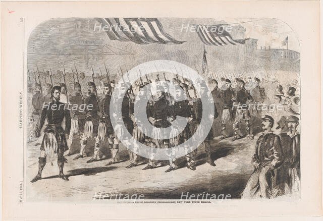 The Seventy Ninth Regiment (Highlanders), New York State Militia (Harper's Weekly)..., May 25, 1861. Creator: Anon.