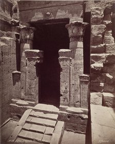 Entrance to the Chapel of the New Year in the Temple of Ed Edfu, late 19th century. Creator: Henri Bechard.