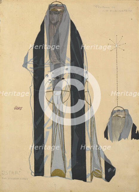 Costume design for the ballet Istar by Bohuslav Martinu, c. 1922. Creator: Bakst, Léon (1866-1924).