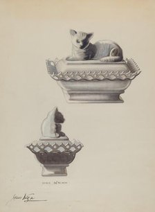 Covered Dish (Cat), c. 1936. Creator: James Vail.