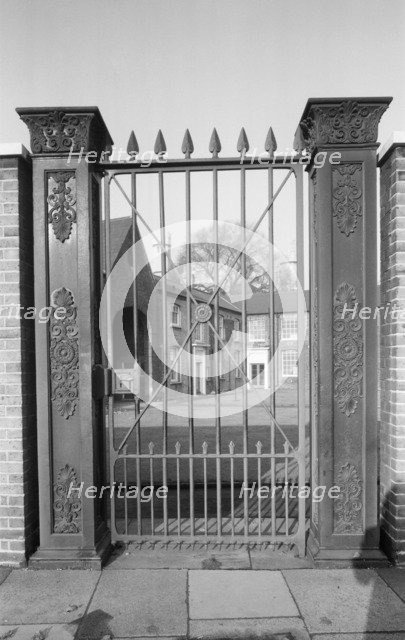 Wrought iron gate east of Lambeth Palace, Lambeth Road, Lambeth, London, c1945-1980. Artist: Eric de Maré