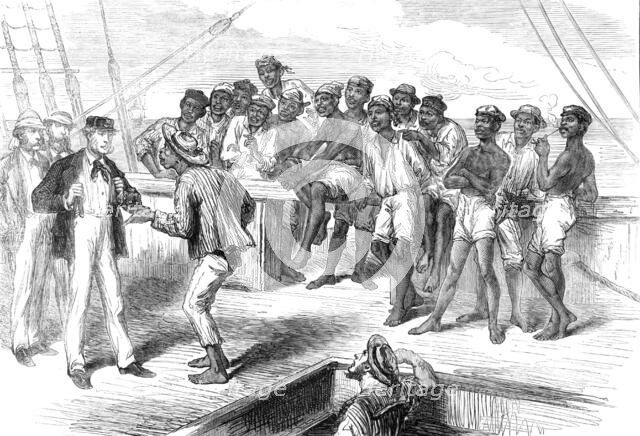 Voyage to the Gold Coast...a negro strike at Sierra Leone, 1874. Creator: Unknown.