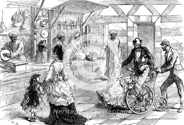 The Vienna Exhibition: workmen at the Egyptian Pavilion, 1873. Creator: Unknown.