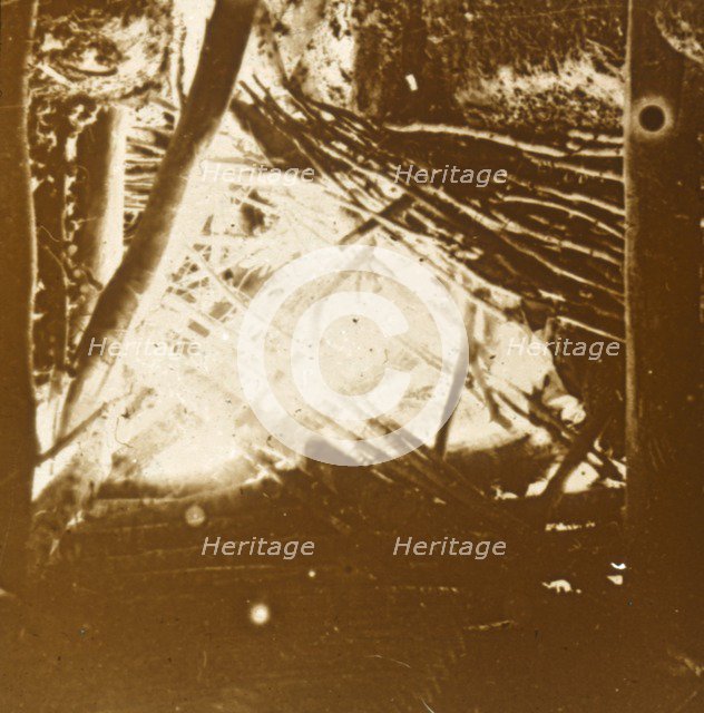 Hit from a 75 automatic anti-aircraft gun, c1914-c1918. Artist: Unknown.