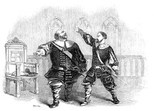 Scene from "I Puritani", at Her Majesty's Theatre - Lablache and Fornasari, 1845. Creator: Unknown.