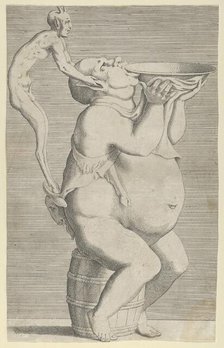 Silenus, as a Vase, Satyr Handle, 1540-56. Creator: Leon Davent.