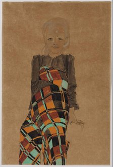 Seated Girl , 1910. Creator: Schiele, Egon (1890-1918).