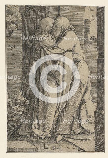 St. Joachim Embracing St. Anna, 1520. Creator: Lucas van Leyden.