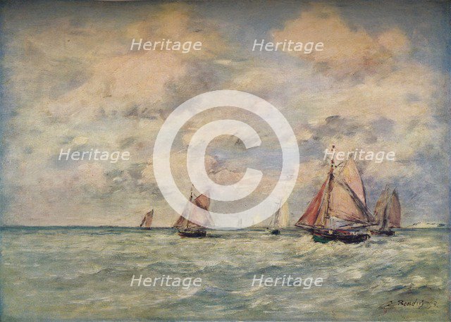 'Sortie Des Barques A Trouville', 19th century. Artist: Eugene Louis Boudin.