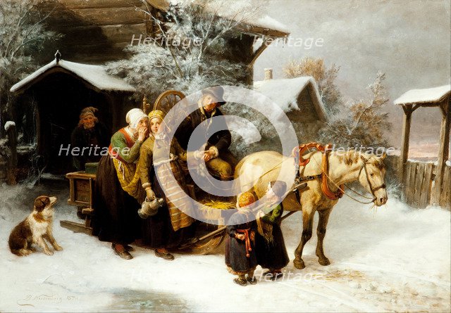 Leaving Home (Dalecarlian Scene). Artist: Nordenberg, Bengt (1822-1902)