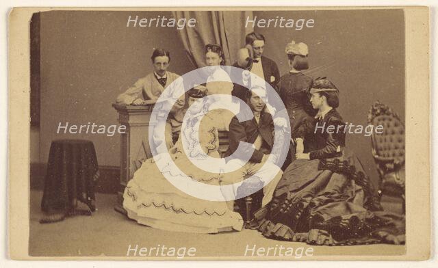 Portrait of an unidentified group: four women and three men, 1864-1866. Creator: George P. Critcherson.