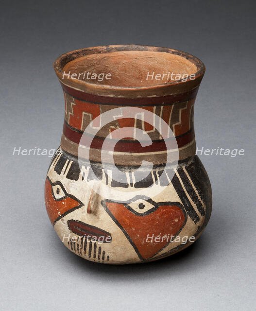 Jar Depicting a Head with Face Painting, 180 B.C./A.D. 500. Creator: Unknown.