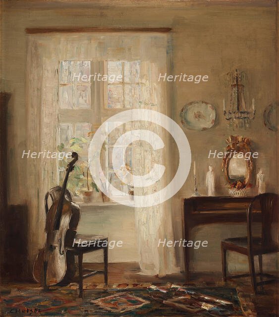 Interior with a Cello. Creator: Holsøe, Carl (1863-1935).