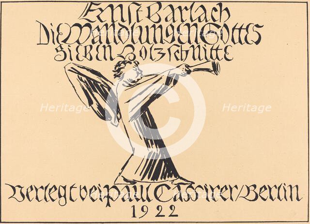 Title Page, probably 1920. Creator: Ernst Barlach.