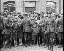 Soldiers Holding Back Children in Dublin, 1922. Creator: British Pathe Ltd.