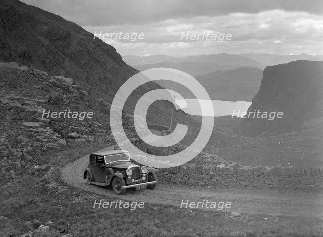 Bentley with Mulliner body of Miss MB Smith competing in the RSAC Scottish Rally, 1936. Artist: Bill Brunell.