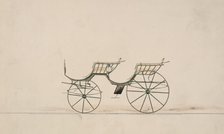 Design for 4 seat Phaeton, no top (unnumbered), 1850-70. Creator: Brewster & Co.