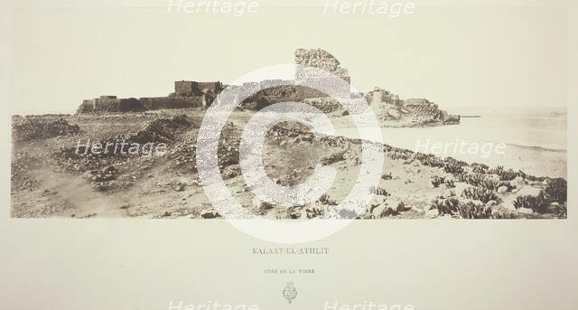 Kalaat-El-Athlit, Côté de la Terre, c. 1860. Creator: Louis de Clercq.