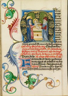 Initial M: The Presentation in the Temple; Prayer Book, about 1470-1480. Creator: Workshop of Valentine Noh.