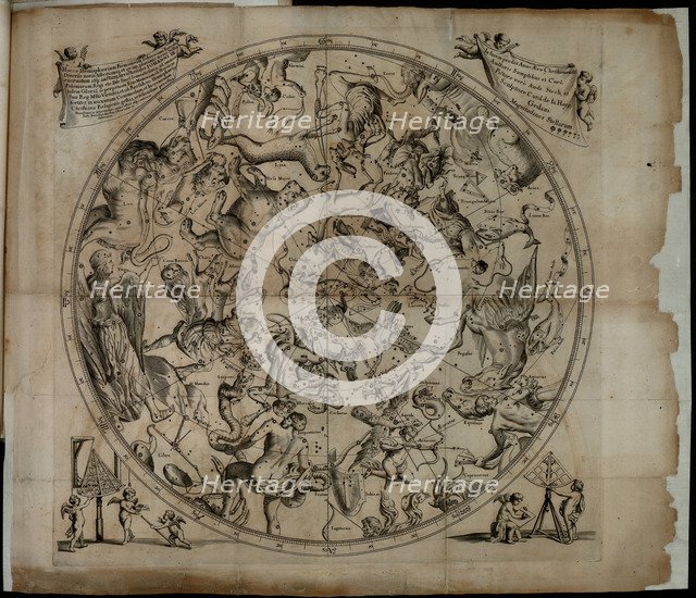 Table of the constellation of the Northern Hemisphere (Firmamentum Sobiescianumsive Uranographia). Artist: Hevelius, Johannes (1611-1687)