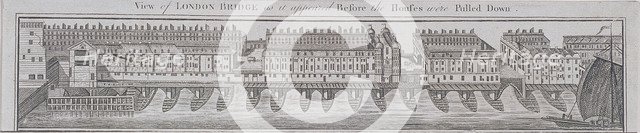 London Bridge (old), London, c1760. Artist: Anon