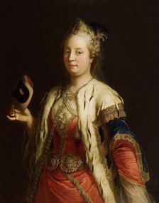 Portrait of Empress Maria Theresia of Austria (1717-1780) with mask à la Turque, before 1750. Artist: Meytens, Martin van, the Younger (1695-1770)