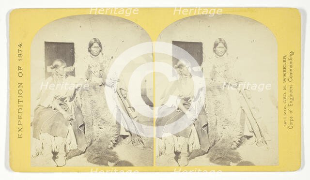 Jicarilla Apache Brave and Squaw, lately wedded. Abiquiu Agency, New Mexico, 1874. Creator: Tim O'Sullivan.