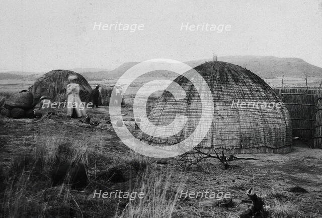 Colenso, South Africa: African kraal huts, 1905. Creator: Geoffrey L Parsons.