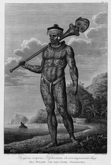 A Man From Nukagiva Island with Tattoos on His Body, 1813. Creators: Jegor Skotnikoff, Ignaz Sebastian Klauber.