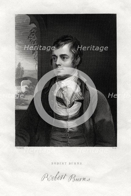 Robert Burns, Scottish poet, 19th century. Artist: W Holl