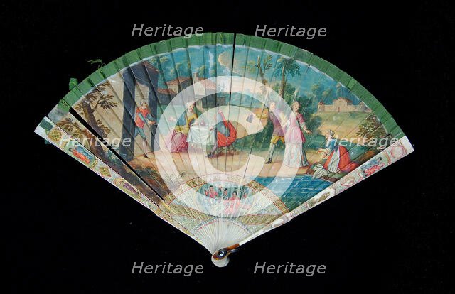 Brisé fan, Italian, first quarter 18th century. Creator: Unknown.