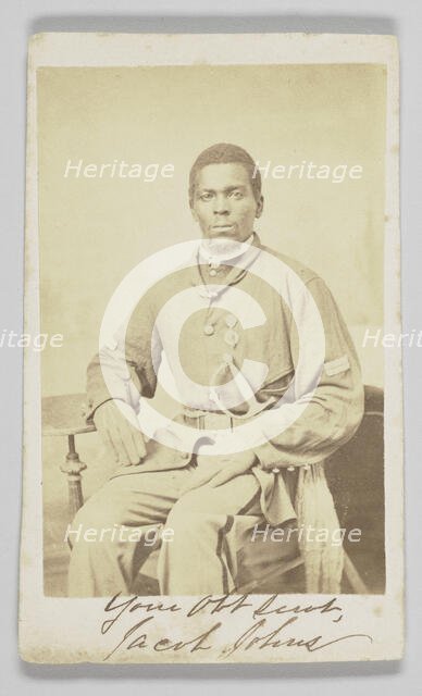 Carte de visite of Sgt. Jacob Johns (19th USCT), 1864-1867. Creator: Unknown.