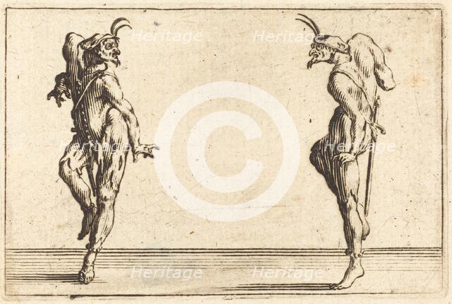 Two Pantaloons Dancing, c. 1622. Creator: Jacques Callot.
