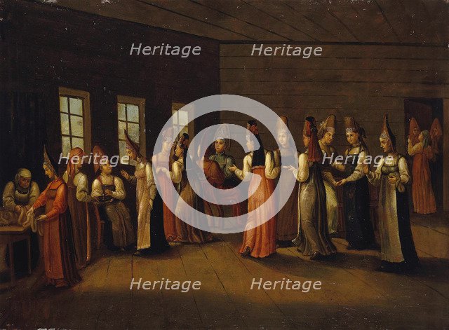 Eve-of-the-wedding party in a Merchant's House, First quarter of 19th century. Artist: Anonymous  