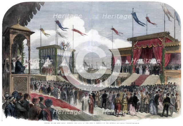 The Opening of the Suez Canal, Port Said, Egypt, 17 November 1869. Artist: Unknown