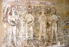 Story of Adam and Eve, Early Coptic Wallpainting. Egypt, c6th century.  Artist: Unknown.