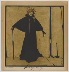 Sarah Bernhardt, ca 1897. Creator: Nicholson, Sir William (1872-1949).