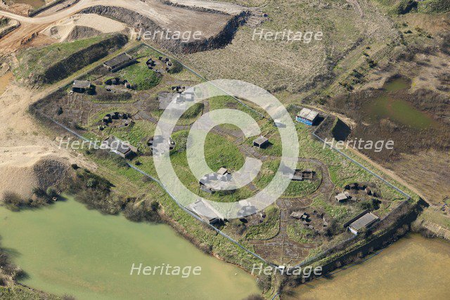 Remains of a Second World War anti-aircaft battery, Chadwell Heath, London, c2010s. Artist: Damian Grady.