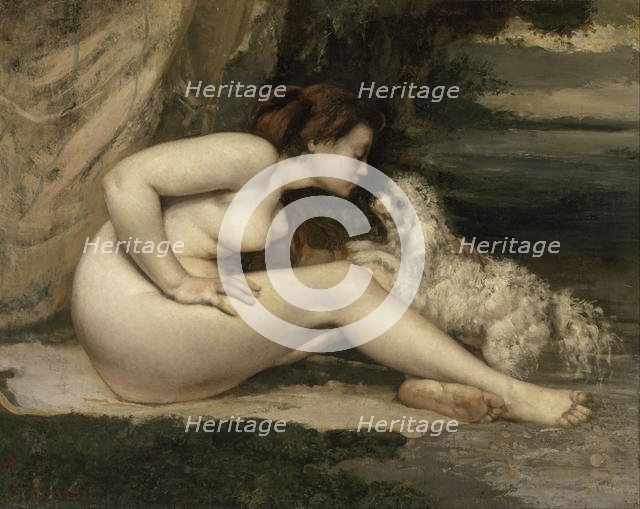Nude Woman with a Dog, 1861-1862. Artist: Courbet, Gustave (1819-1877)