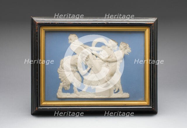 Plaque with Bacchantes and Satyr, Burslem, c. 1800. Creator: Wedgwood.