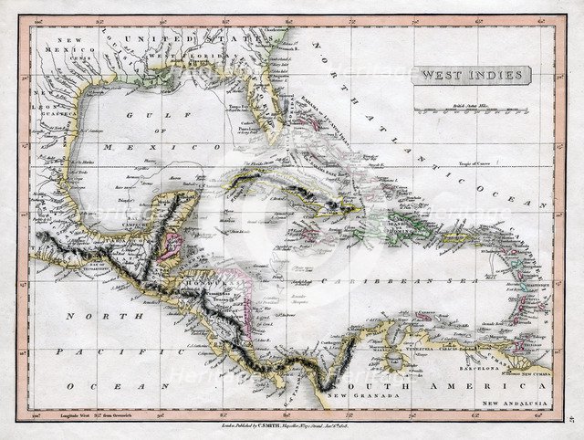 A map of the West Indies, 1808.Artist: C Smith