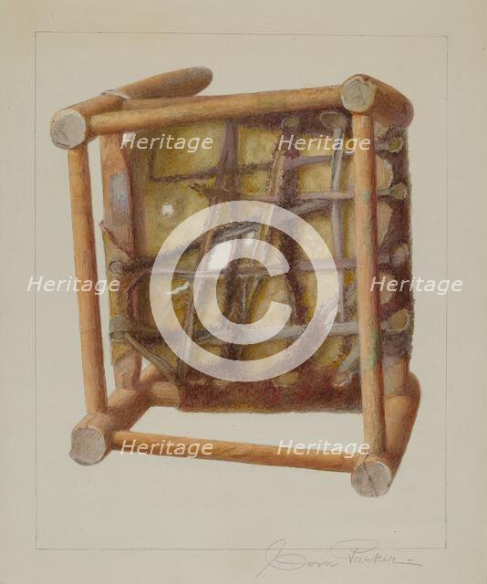 Child's Chair (View of Seat Bottom), c. 1938. Creator: Cora Parker.