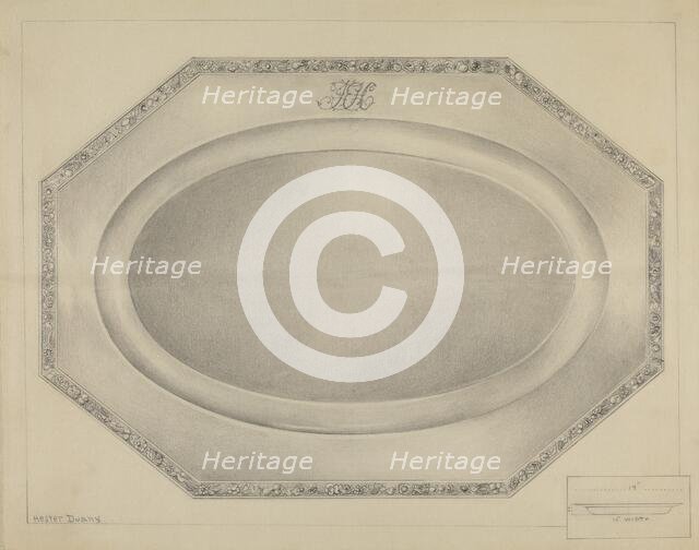 Silver Meat Platter, c. 1936. Creator: Hester Duany.