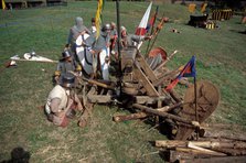 A siege engine, from a battle re-enactment. Artist: Geoffrey Davis