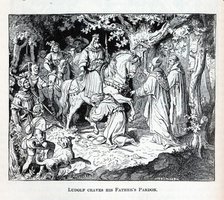 Liudolf craves his Father's Pardon, 1882. Artist: Anonymous  