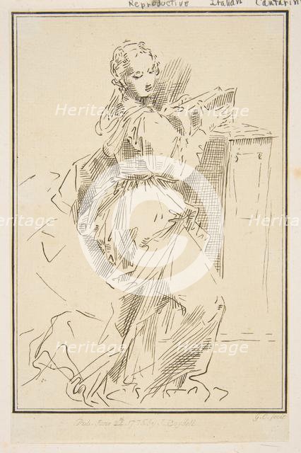 Woman with a book, 1775. Creator: Unknown.